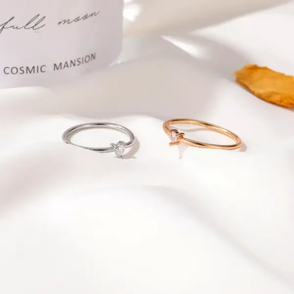 Wholesale Copper Plating Heart Artificial Gemstones Copper Rings