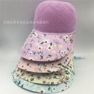 Wholesale Summer Women's Knitted Straw Hat Sunshade Beach Hat Outdoor Riding Big Riding Cap UV Protection Sun Hat
