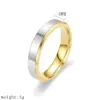 Wholesale PVD Coated Real Gold Plated 18K Gold Color Block Stainless Steel Simple Style Waterproof Non Tarnish Rings