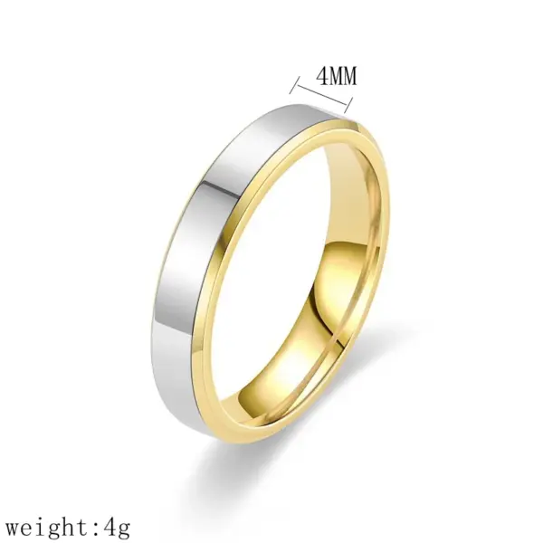 Wholesale PVD Coated Real Gold Plated 18K Gold Color Block Stainless Steel Simple Style Waterproof Non Tarnish Rings