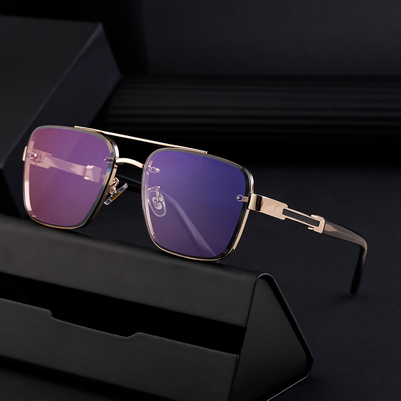 Wholesale 2025 Retro Glasses Men's iving Sunglasses Square Frame High-End Men's Sun Protection Sunglasses Classy Sunglasses