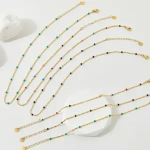 Wholesale Jewelry Fashion Geometric 304 Stainless Steel 16K Gold Plated White Gold Plated Gold Plated Plating Stainless Steel Necklaces