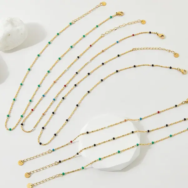 Wholesale Jewelry Fashion Geometric 304 Stainless Steel 16K Gold Plated White Gold Plated Gold Plated Plating Stainless Steel Necklaces
