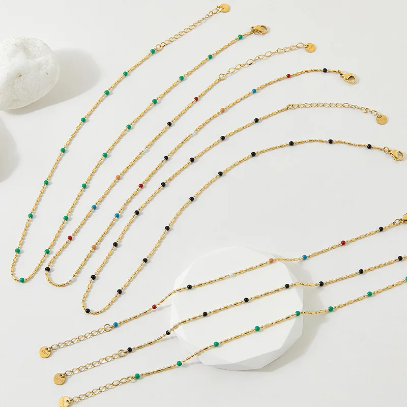 Wholesale Jewelry Fashion Geometric 304 Stainless Steel 16K Gold Plated White Gold Plated Gold Plated Plating Stainless Steel Necklaces
