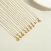 PVD Coated Letter 304 Stainless Steel Simple Style Waterproof Non Tarnish 304 Stainless Steel Pendant Necklace