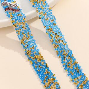 6 dark blue ab fine beads + pointed bottom golden rhinestones / 1.5cm double layer hot melt adhesive, fine beads, rhinestones, hot diamond strips