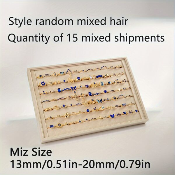 Wholesale Mixed batch of 15 diamond-studded butterfly and snake-shaped love rings