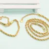 Fashion Geometric Copper 18K Gold Plated Zircon Twisted Rope Chain Bracelets In Bulk