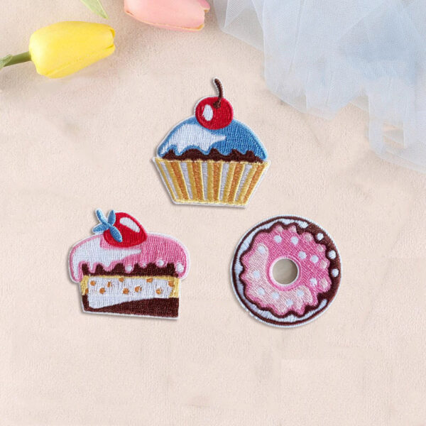 Wholesale Computer Embroidered Ice Cream Cake Embroidered Cloth Stickers Self-adhesive Clothing Accessories Candy Stickers Clothes Patch Stickers