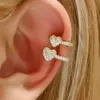 Wholesale Double Heart Shaped Earrings For Women With Embedded Zirconia Suitable For Daily Wear Office Parties Engagement Gifts