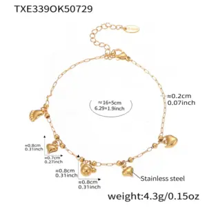 TXE339-Golden Bear Bracelet 16 5cm