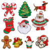 Wholesale Christmas Day Set with Classic Red and Green Embroidered Appliques