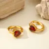 Wholesale 1 Pair Casual Elegant Heart Shape Inlay 304 Stainless Steel Zircon 18K Gold Plated Earrings
