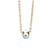 Wholesale New Copper Dripping Oil Eye Pendant Female Gold-plated Necklace Turkish Devil Eye Necklace Cross-border Wholesale
