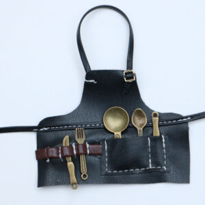 Leather black apron style a / 10-17cm universal