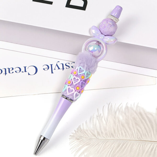 oly-2d25e2818eec820908eeb3ff02201b68 Wholesale UV Color Plated Mabei Solid Color Bow Hair Band Perforated Bead Cap Bead Holt DIY Beaded Pen Aessories Material Beads
