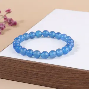 7a Optimized Blue Agate Bracelet / Diameter 6.1-6.8mm (about 30-32 Pieces)