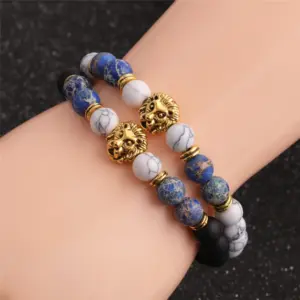 Wholesale Vacation Simple Style Round Frosted Stone Beaded Bracelets In Bulk