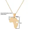 Wholesale PVD Coated 18K Gold Real Gold Plated Map 201 Stainless Steel Fashion Waterproof Non Tarnish 201 Stainless Steel Pendant Necklace