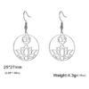 Wholesale Hot-Selling Fashion Minimalist Cut-Out Lotus Yoga Symbol Pendant Stainless Steel Earrings for Foreign Trade Export