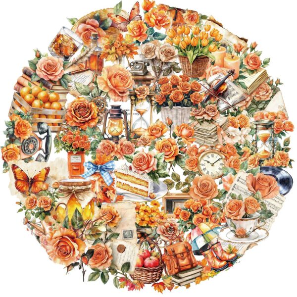 Wholesale 50 Sheets Transparent Ins Orange Bud Sticker Pack Waterproof Transparent PET Hand Account Material Decorative Guitar Notebook