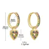 1 Pair Ins Style Fashion Heart Shape Butterfly Plating Inlay Copper Zircon Gold Plated Earrings