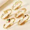Wholesale Elegant Lady Letter Heart Shape Butterfly 304 Stainless Steel Bangle In Bulk