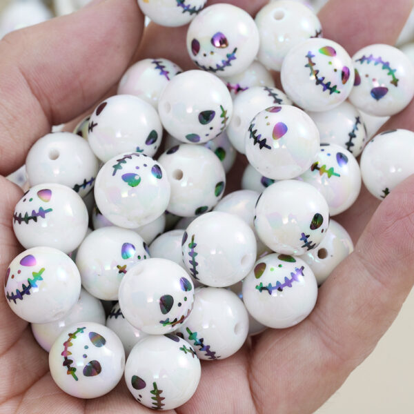 Wholesale White Doll Halloween Acrylic Beads