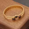 Wholesale PVD Coated 18K Gold Real Gold Plated Geometric Stainless Steel Basic Retro Modern Style Waterproof Non Tarnish Bangle