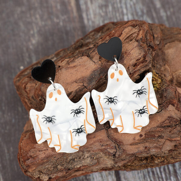 Wholesale Halloween Horror Ghost Printed Acrylic Earrings