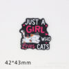Wholesale New loose powder cross-border cartoon letter cat love bag jewelry acrylic pin DIY patch accessories