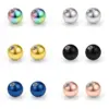 Stainless Steel Inner Thread Round Ball Titanium Steel With Hole Nut Round Steel Ball For Human Piercing Aessories 1.2/1.6mm