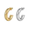 Wholesale PVD Coated 18K Gold Real Gold Plated Solid Color 201 Stainless Steel Fashion Waterproof Non Tarnish Ear Studs