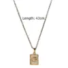Wholesale Fashion Letter Titanium Steel Pendant Necklace Metal Inlay Shell Stainless Steel Necklaces
