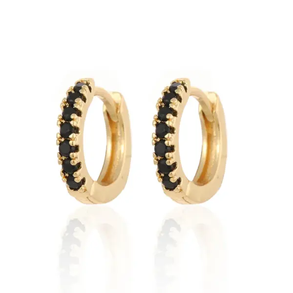Wholesale Women's Simple Style Solid Color Copper Earrings Inlaid Zircon Zircon Copper Earrings