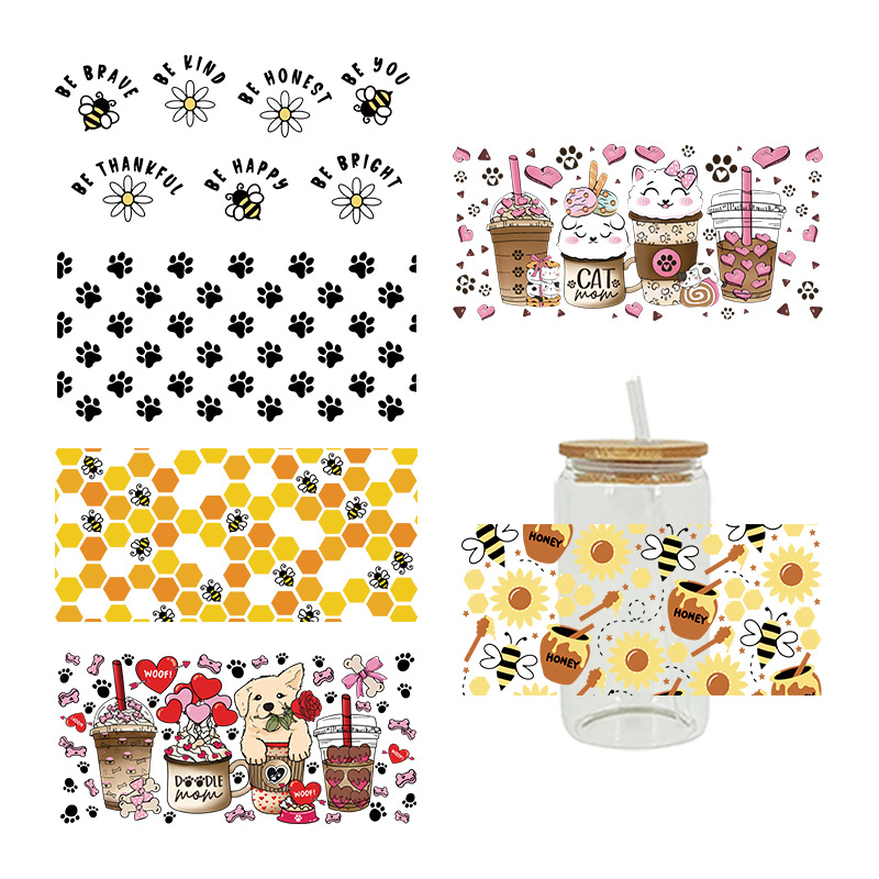 Wholesale New Cartoon printing UV C sticker crystal logo pattern 23 cmX11cm in stock