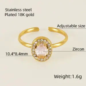 608-Oval Ring [Pink Diamond]