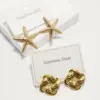 Wholesale 304 Stainless Steel Starfish Electroplating Golden Plated Elegant Retro Commute Waterproof Non Tarnish Gold Ear Studs