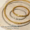 Wholesale PVD Coated Real Gold Plated 16K White Plating Solid Color 304 Stainless Steel Simple Style Waterproof Non Tarnish Bracelets Necklace
