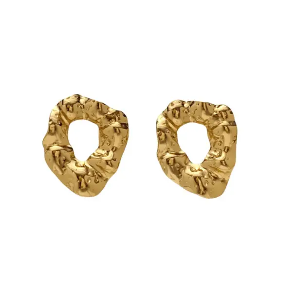 Wholesale Fashionable Stainless Steel Tassel Earrings Women's Light Luxury Oil Press Earring Stylish Geometric Pattern Hoop Earrings