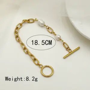 Wholesale PVD Coated Real Gold Plated 18K Gold Solid Color 304 Stainless Steel Elegant British Style Waterproof Non Tarnish 304 Stainless Steel Bracelets