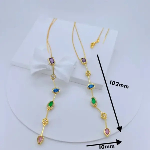Wholesale Jewelry Casual Vacation Simple Style Geometric Copper Zircon 18K Gold Plated Polishing Plating Necklace