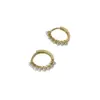 Wholesale 1 Pair Simple Style Circle Copper Plating Inlay Pearl 14k Gold Plated Earrings