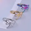 Wholesale PVD Coated Real Gold Plated 18K Gold Solid Color Bow Knot 304 Stainless Steel Commute Waterproof Non Tarnish Rings