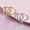 Wholesale Ion Plating (IP) Real Gold Plated 18K Gold Geometric Solid Color 304 Stainless Steel Simple Style Waterproof Non Tarnish Rings