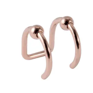 Rose Gold Ball Double-Layer Ear Clip 1.2x8mm