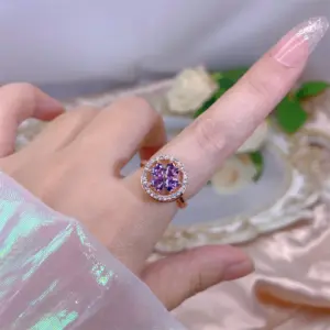 Purple Flower Spinning Ring / Adjustable Opening