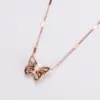 Wholesale Jewelry Fashion Butterfly Stainless Steel Rhinestones 18K Gold Plated Diamond