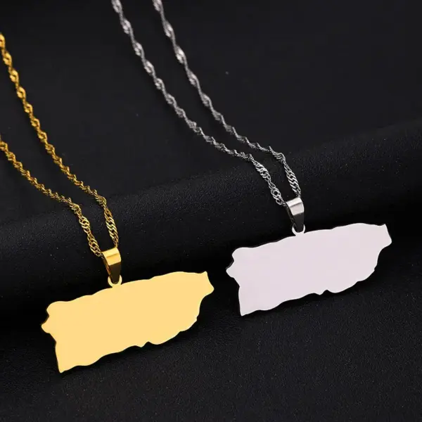 Wholesale Jewelry Vintage Style Classic Style Geometric Map 201 Stainless Steel Plating Pendant Necklace