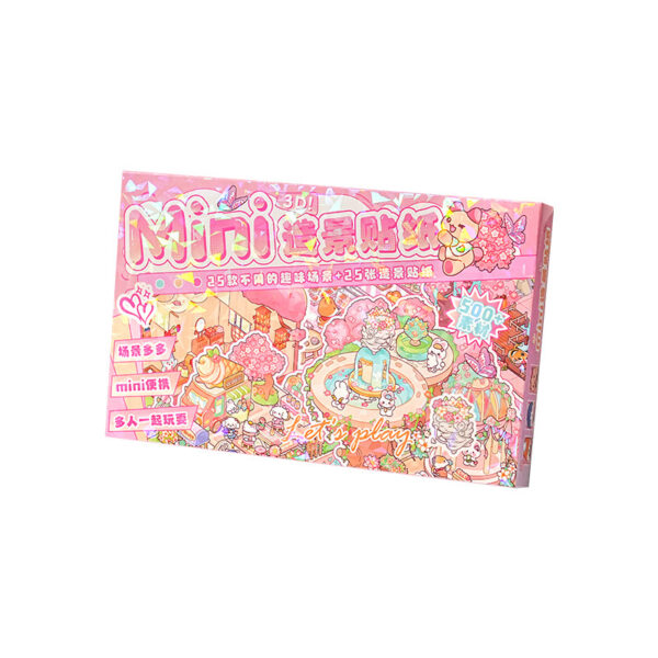 Wholesale miniature world mini landscaping stickers gift box 3d stereo stacking visual scene stickers children DIY handmade
